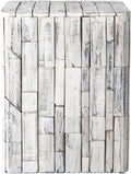 White-Washed Recycled Wood Stool End Table W20147