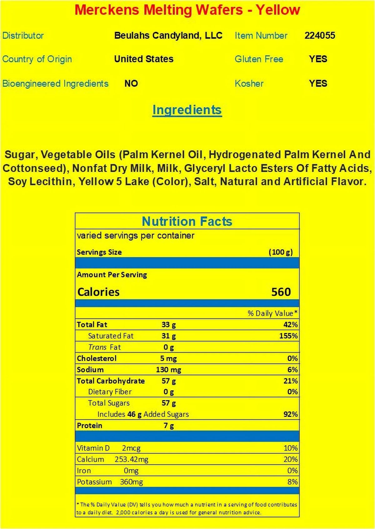 Yellow Wafer 2 Pounds L104515