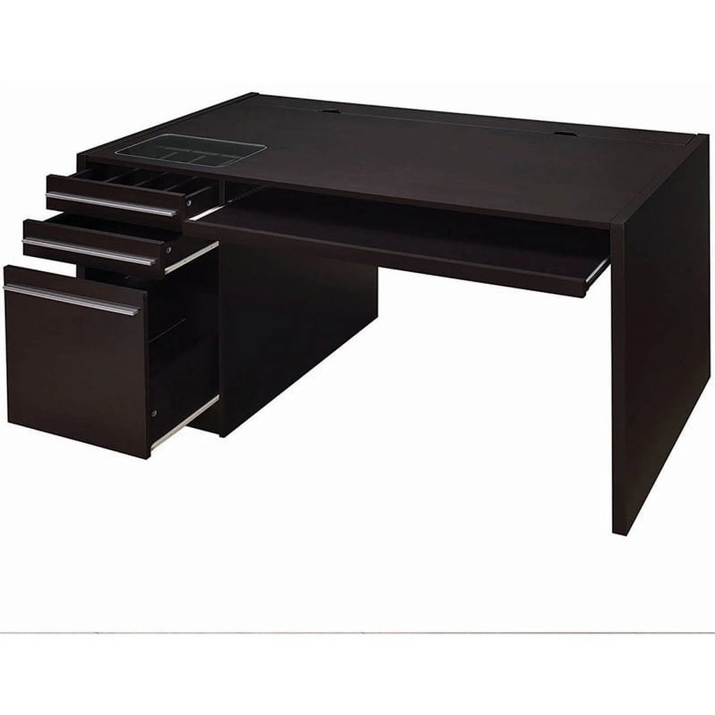 Cappuccino Computer Desk with Drawers J1454