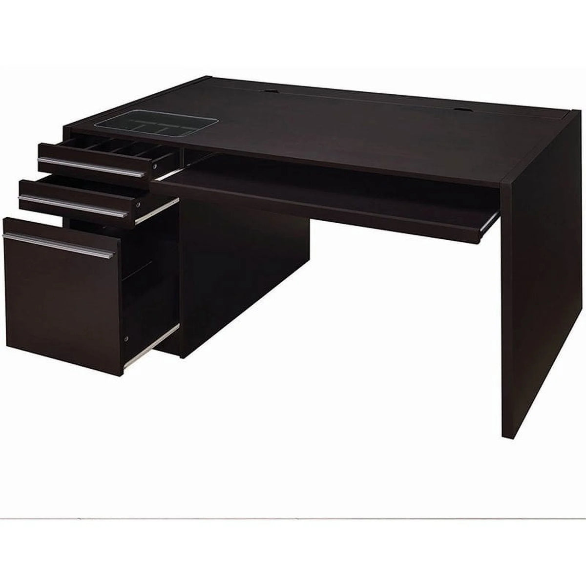 Cappuccino Computer Desk with Drawers J1454