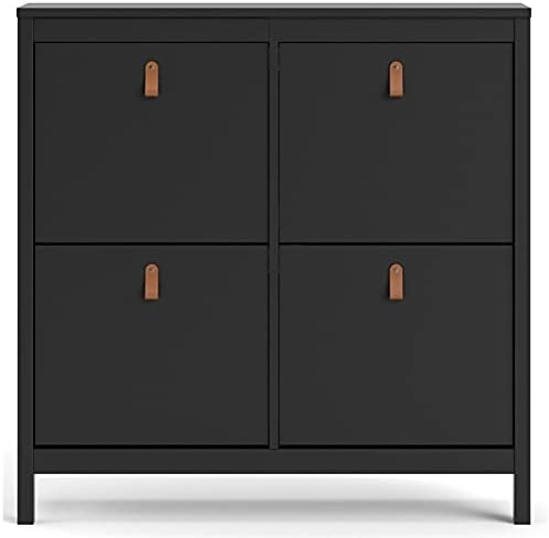 4 Drawer Black Matte Shoe Cabinet H157