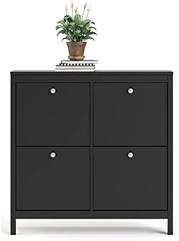 4 Drawer Black Matte Shoe Cabinet H157