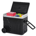 12V 53 Quarts Portable Car Refrigerator with Handle and Wheels L72256