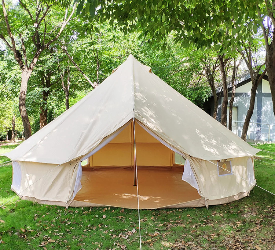 Waterproof 4-Season Cotton Canvas Bell Tent with Stove Hole O168