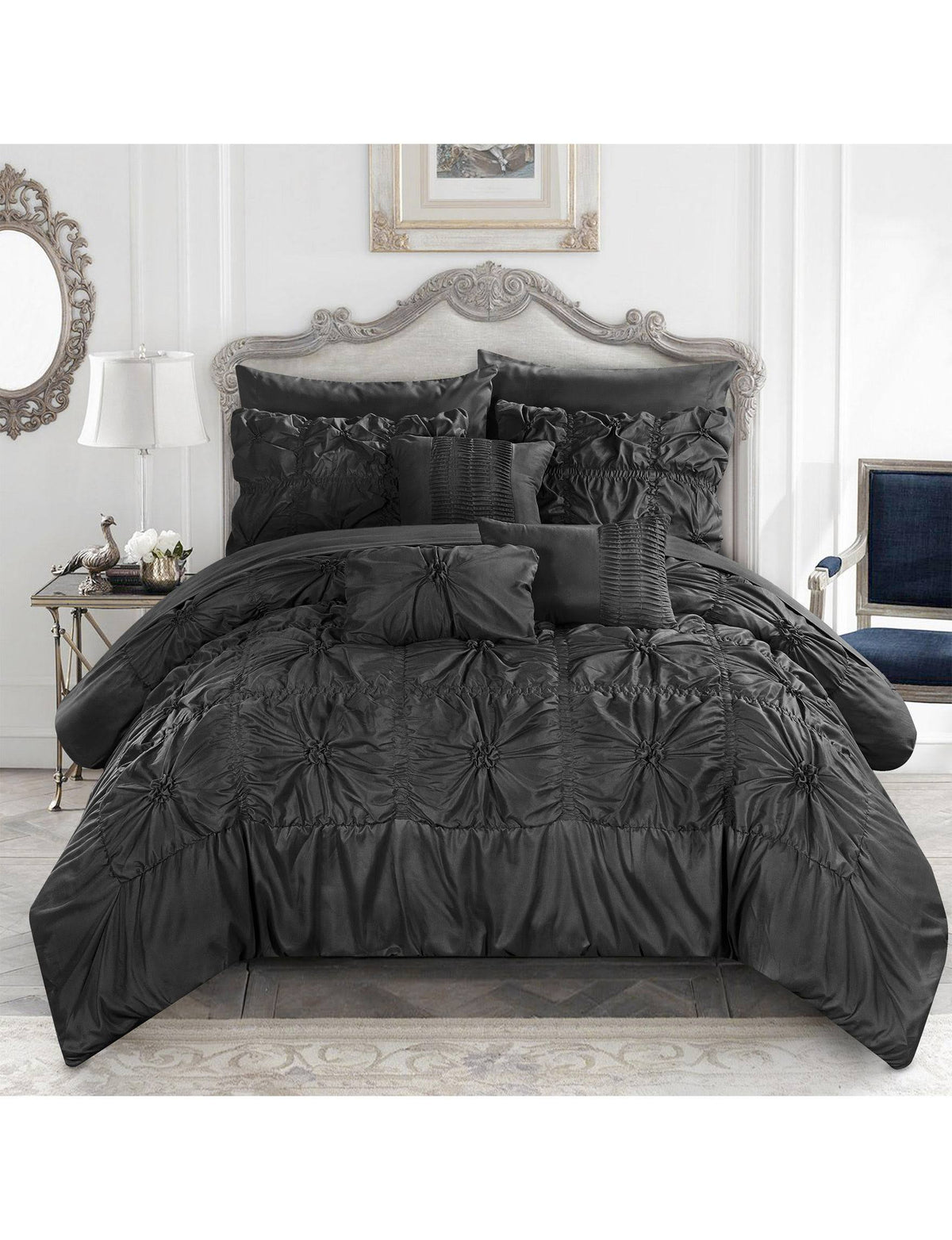 Black Twin Comforter Set W7032