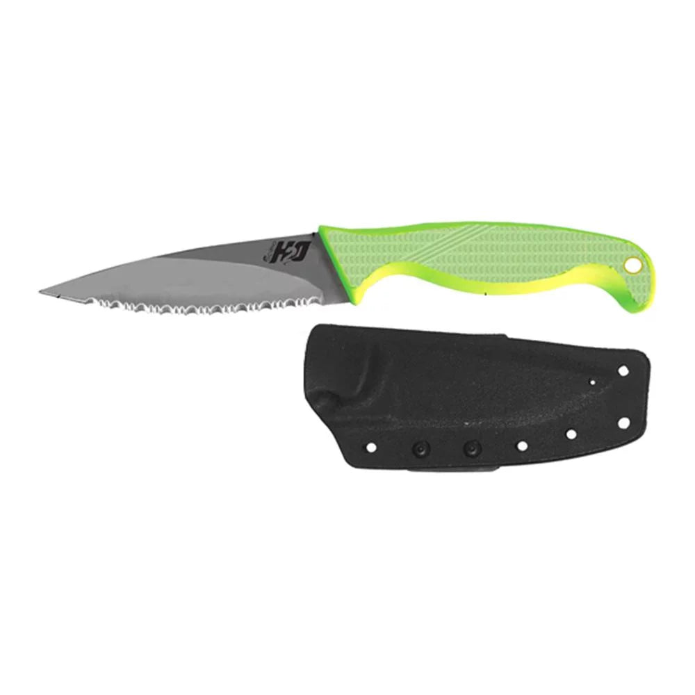 Green Serrated Steel Fishing Knife L435111