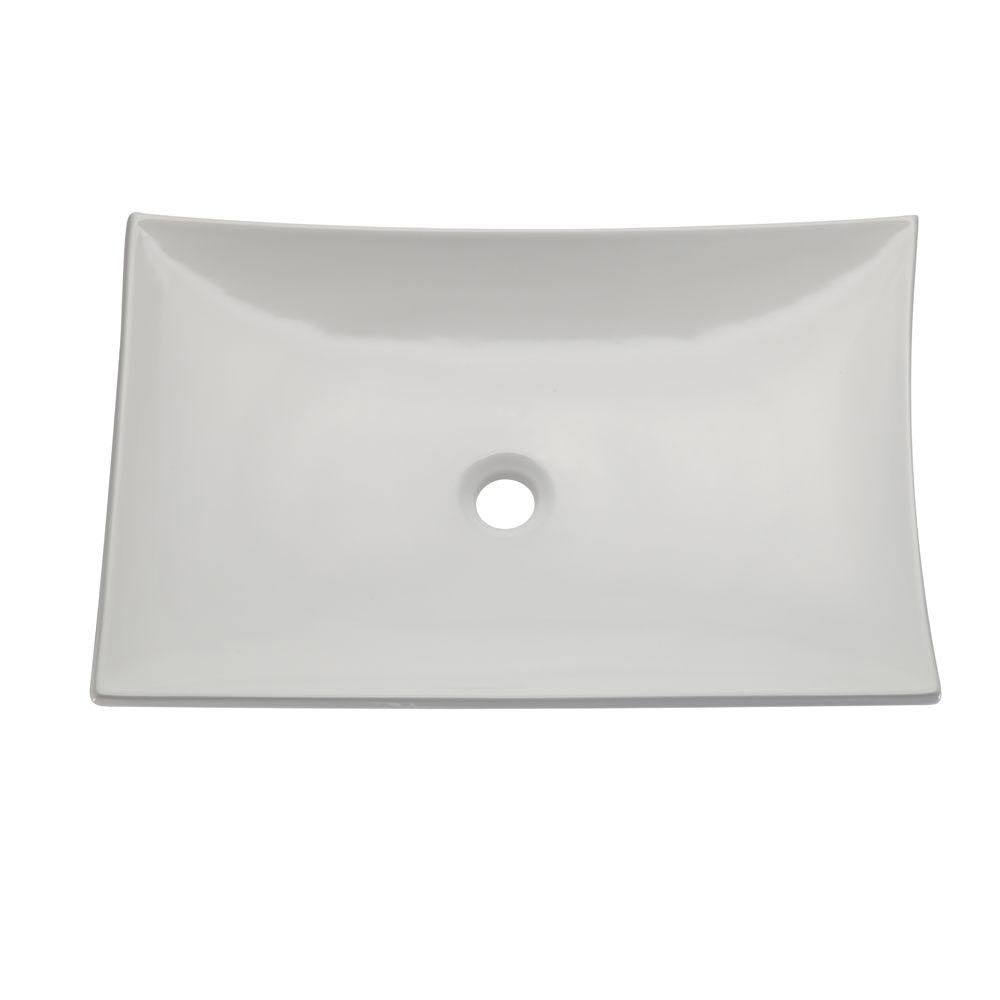 White Rectangular Vessel Sink W358