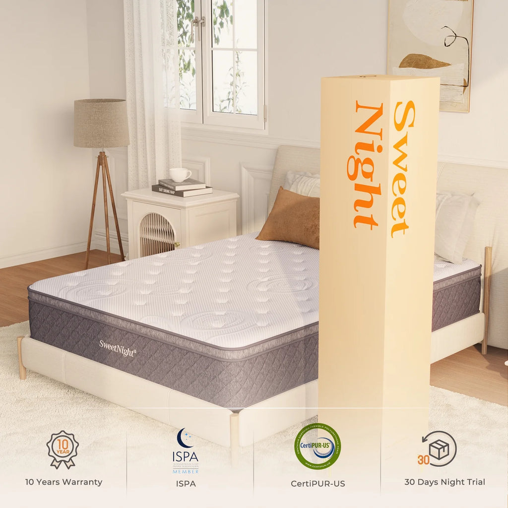 10 Memory Foam Pocketed Spring Hybrid Mattress Queen Size B55132