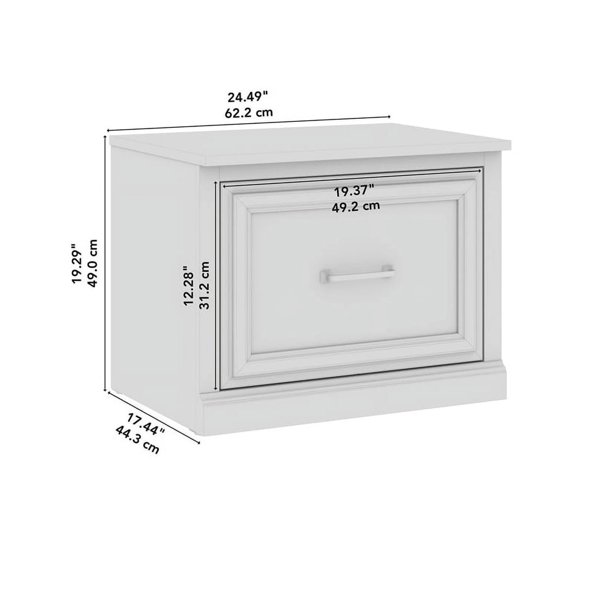 Black Oak Shoe Bench with Drawer Q83517