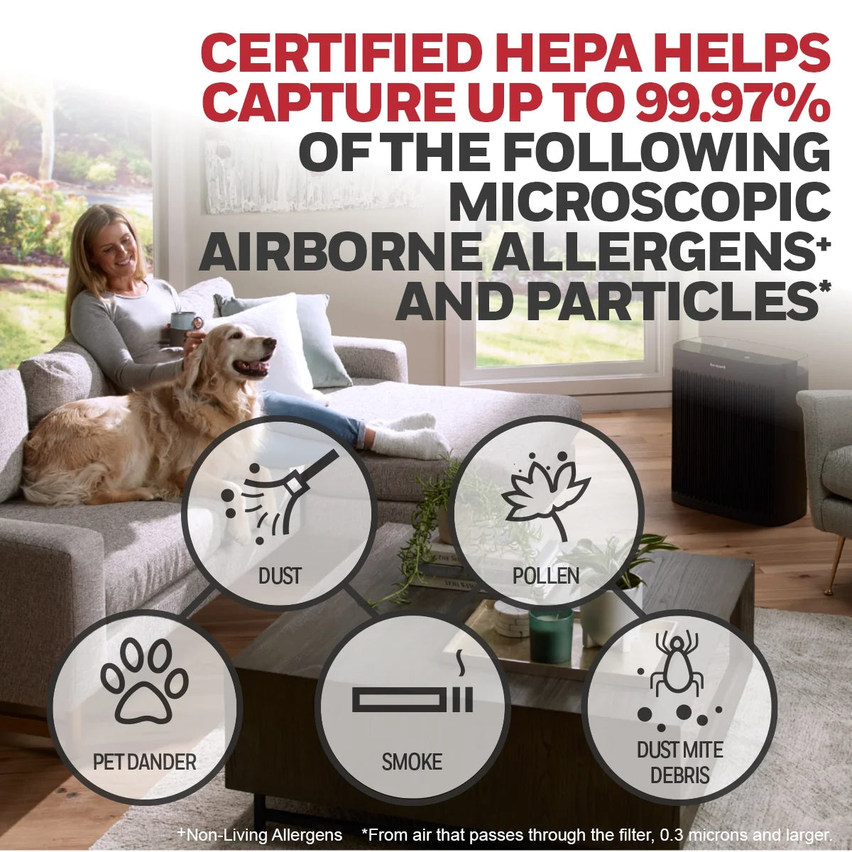 Air Purifier 500 sq ft HEPA Filter Y30386