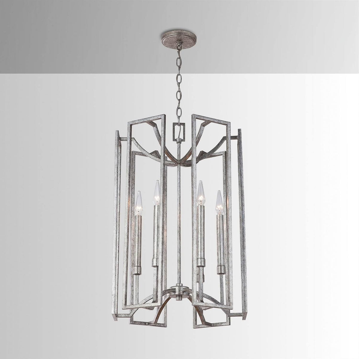 6 Light Foyer Antique Silver C11895