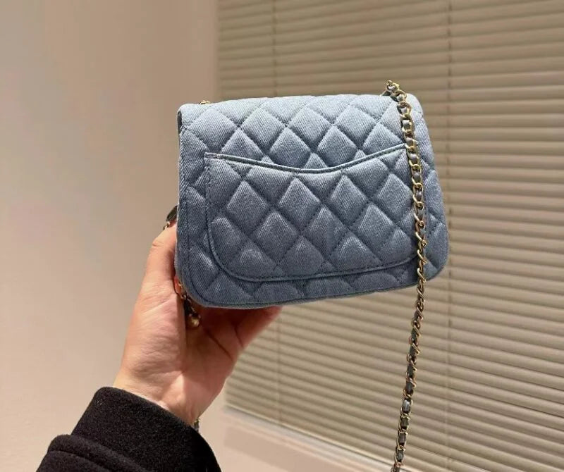 Velvet Mini Flap Bag with Charm Strap F2606