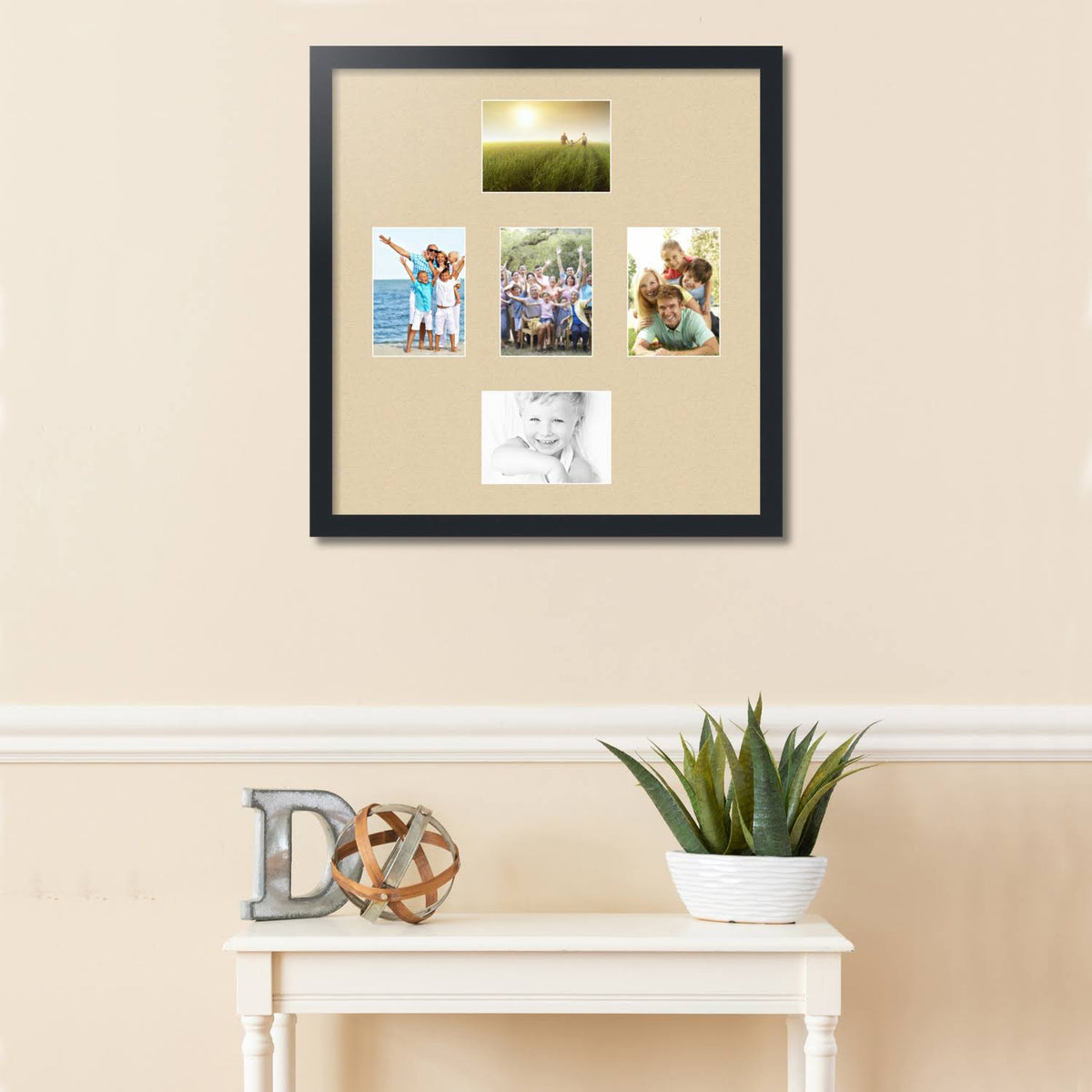 Satin Black Collage Picture Frame 5 Openings 5x7 J226