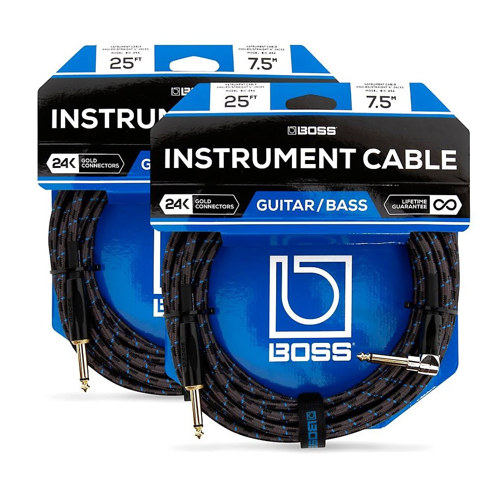 Angled to Straight Instrument Cable 25ft 2-Pack P46350