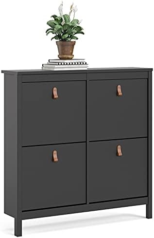 4 Drawer Black Matte Shoe Cabinet H157