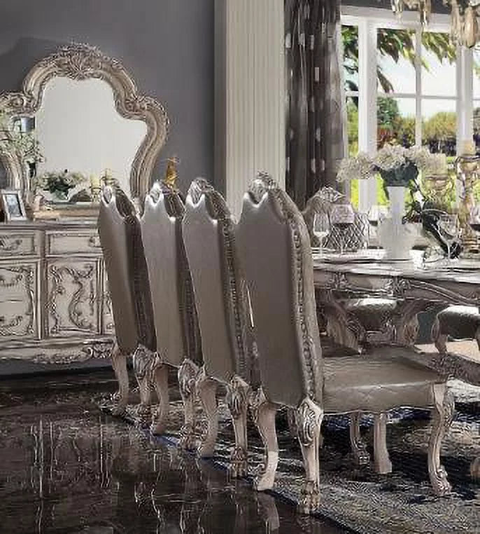 Set of 2 Vintage Bone White Side Chairs W717819