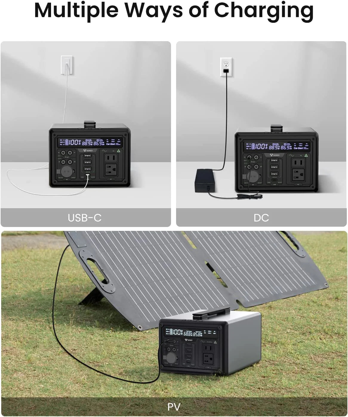 Portable Power Station 607Wh 600W AC Outlet A854