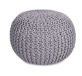 Handwoven Round Foot Stool Ottoman Gray E334571