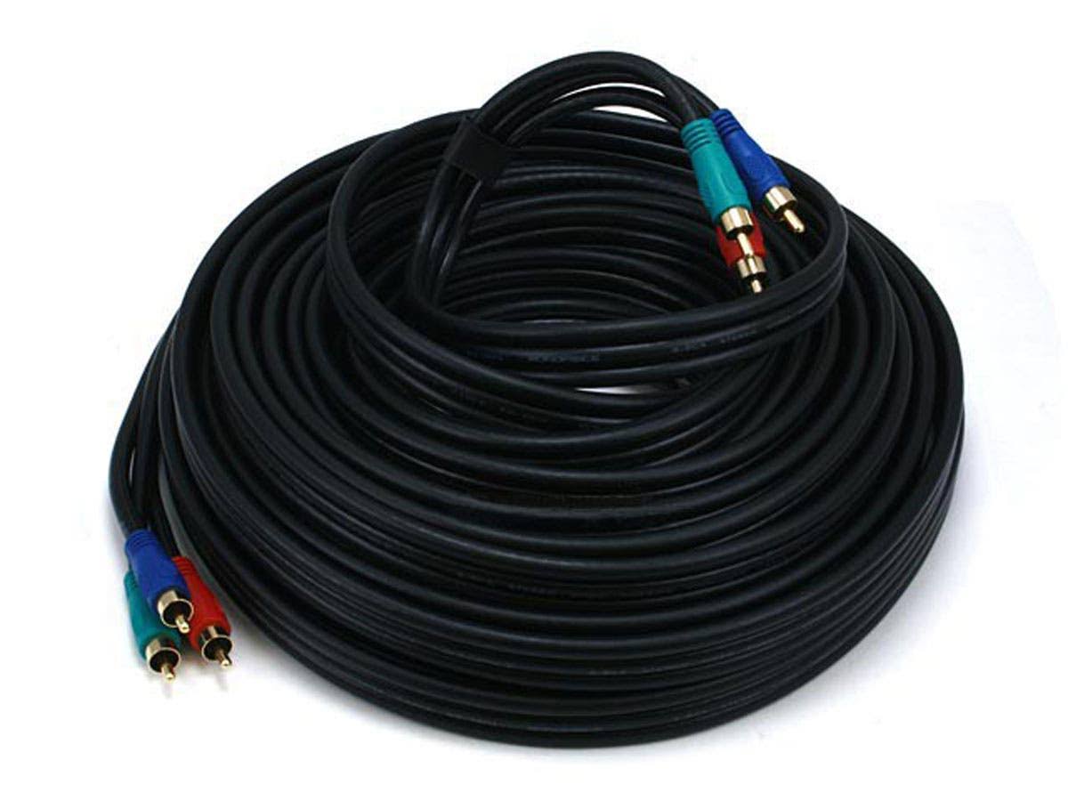 50ft 22AWG 3-RCA Component Video Coaxial Cable Black K777