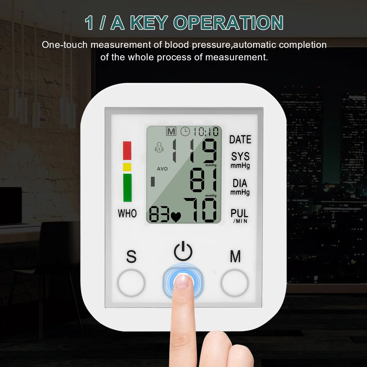 Household Arm Band Sphygmomanometer LCD Display J244