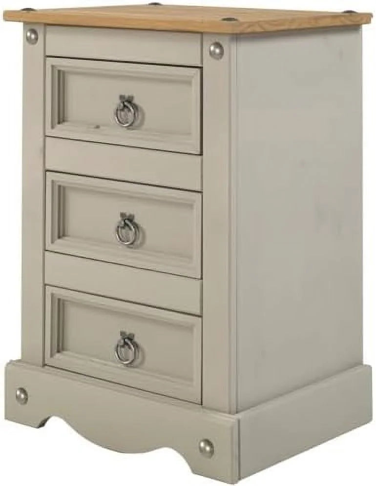 Grey 3 Drawer Wooden Floor Cabinet E631