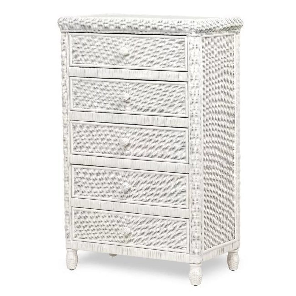 White 5 Drawer Wood Chest H545807