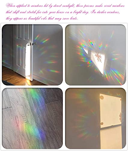 14 PCS Non Adhesive Vinyl Rainbow Window Decals X5099