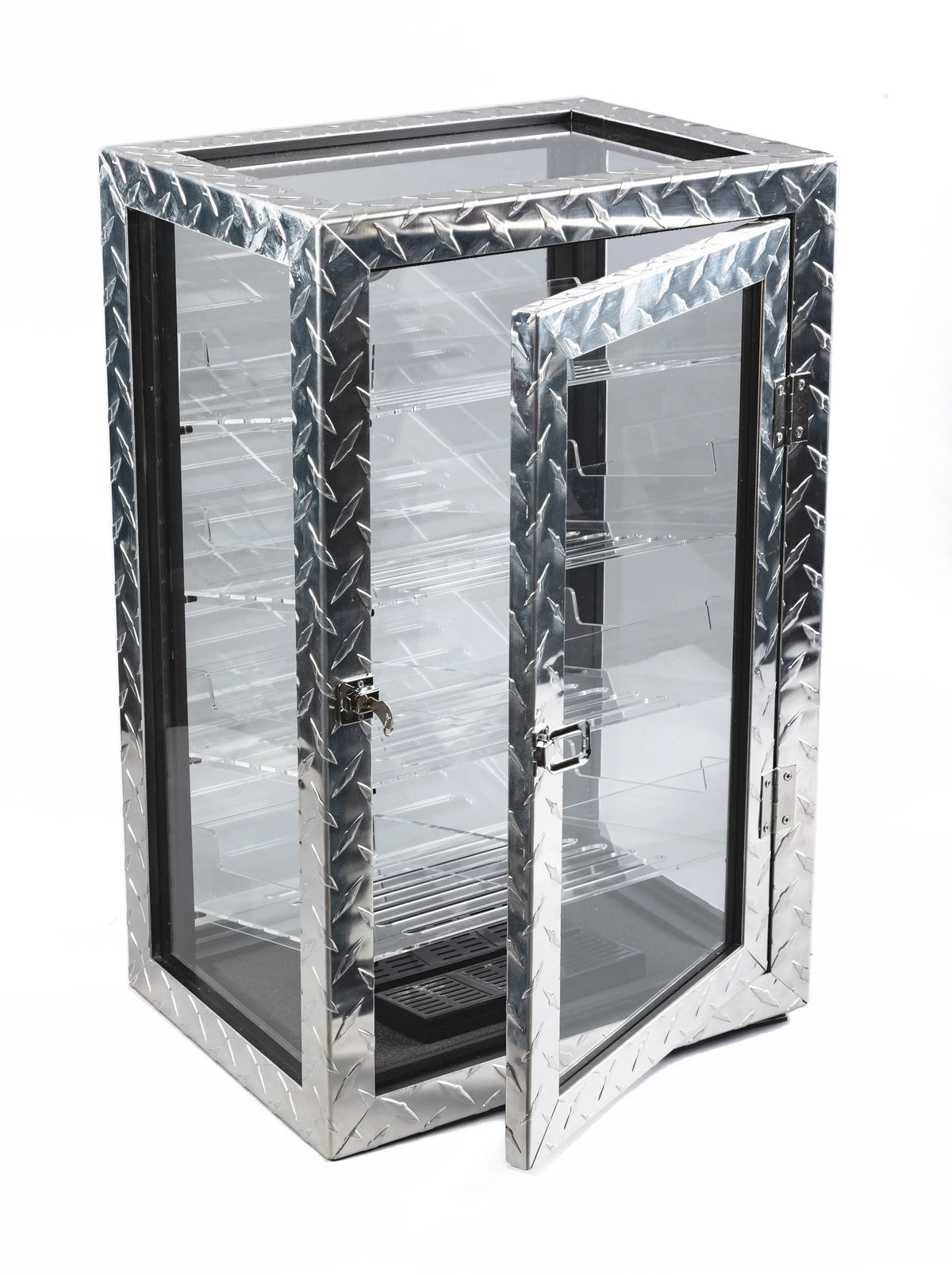 Countertop Display Humidor 250 Capacity Polished Metal Glass D18224