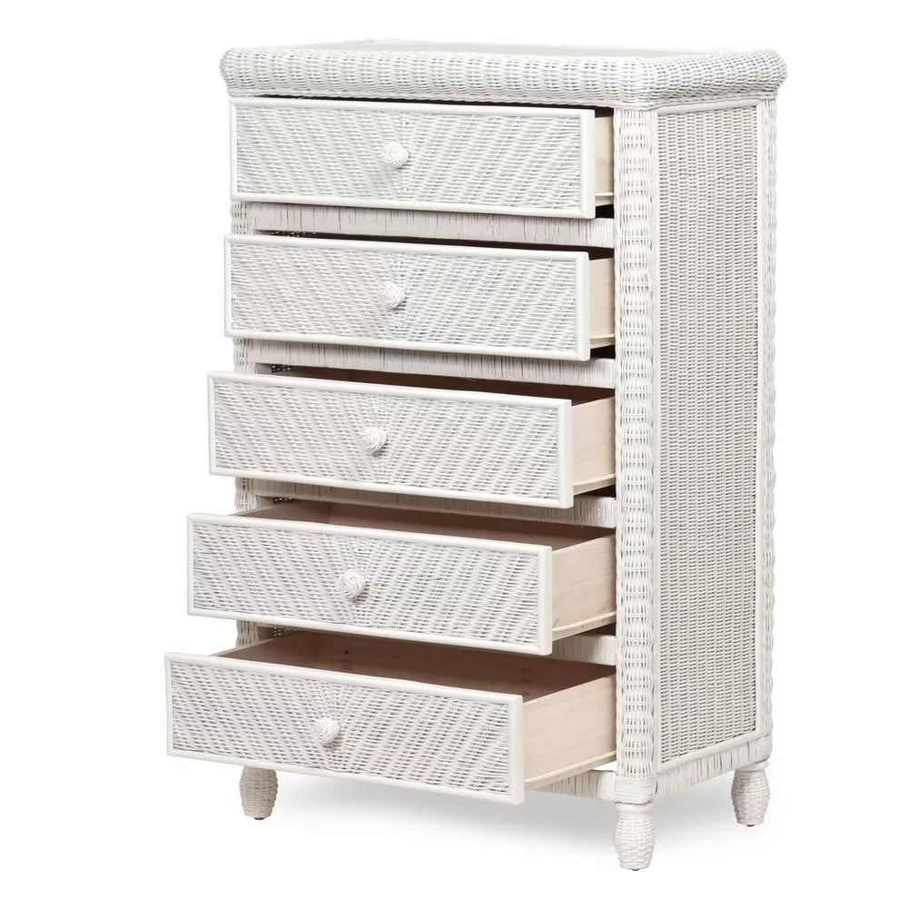White 5 Drawer Wood Chest H545807