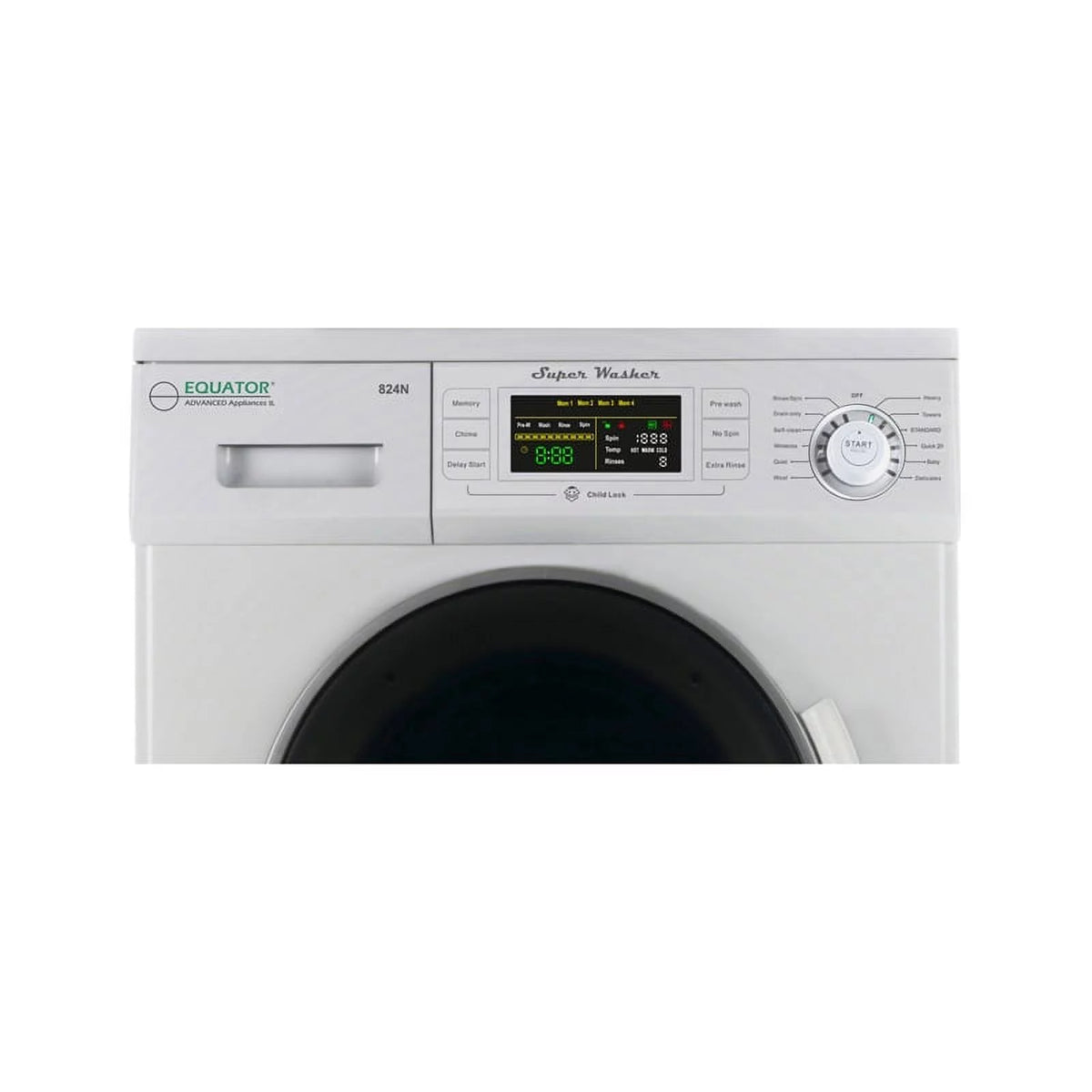 13 lbs Compact 110V Washer 1200 RPM 12 Programs U937