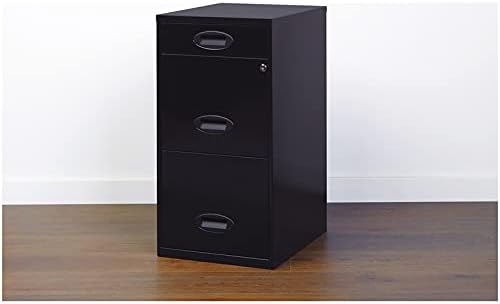 3 Drawer Metal File Cabinet with Pencil Drawer Black M808265