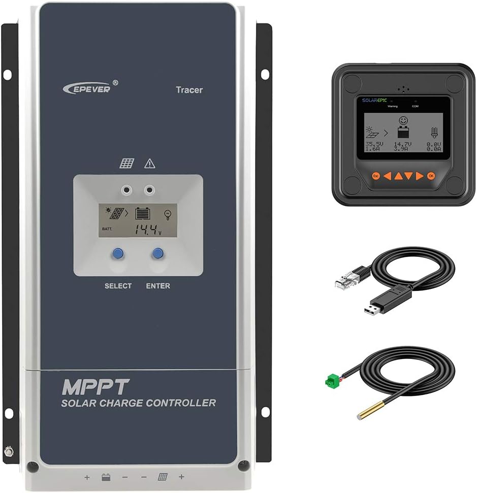 MPPT Solar Charge Controller 80A Negative Ground 200V with Remote Meter V5577