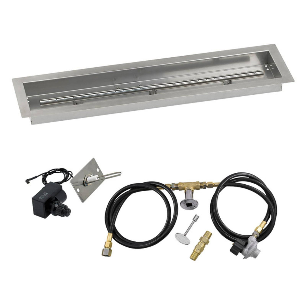 48 x 6 Stainless Steel Drop-In Fire Pit Pan with Spark Ignition Kit X30443