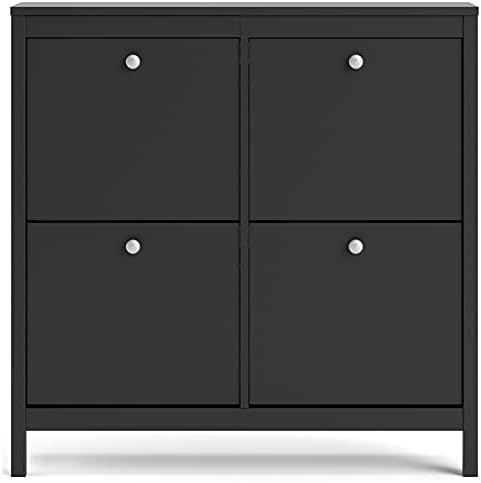 4 Drawer Black Matte Shoe Cabinet H157