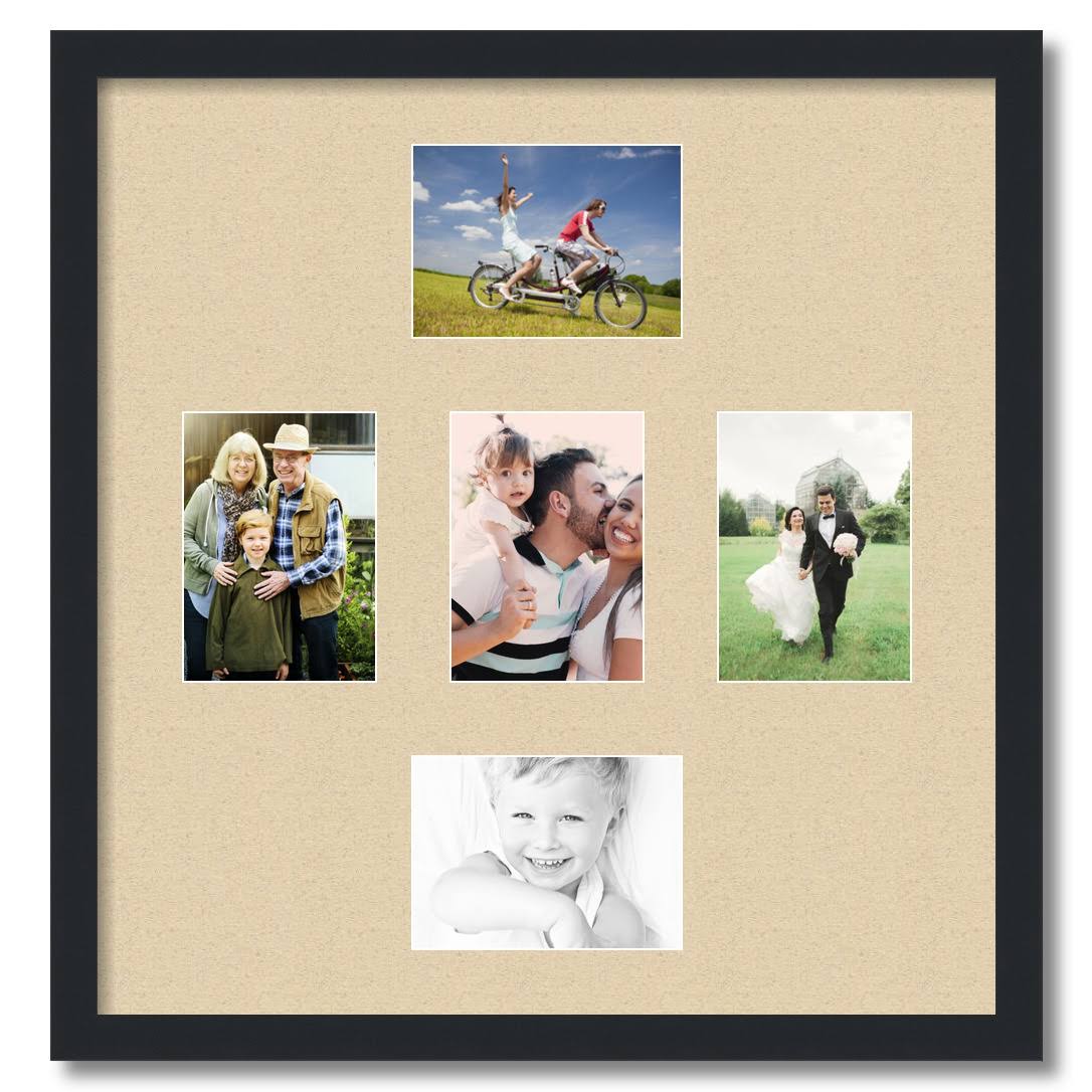 Satin Black Collage Picture Frame 5 Openings 5x7 J226