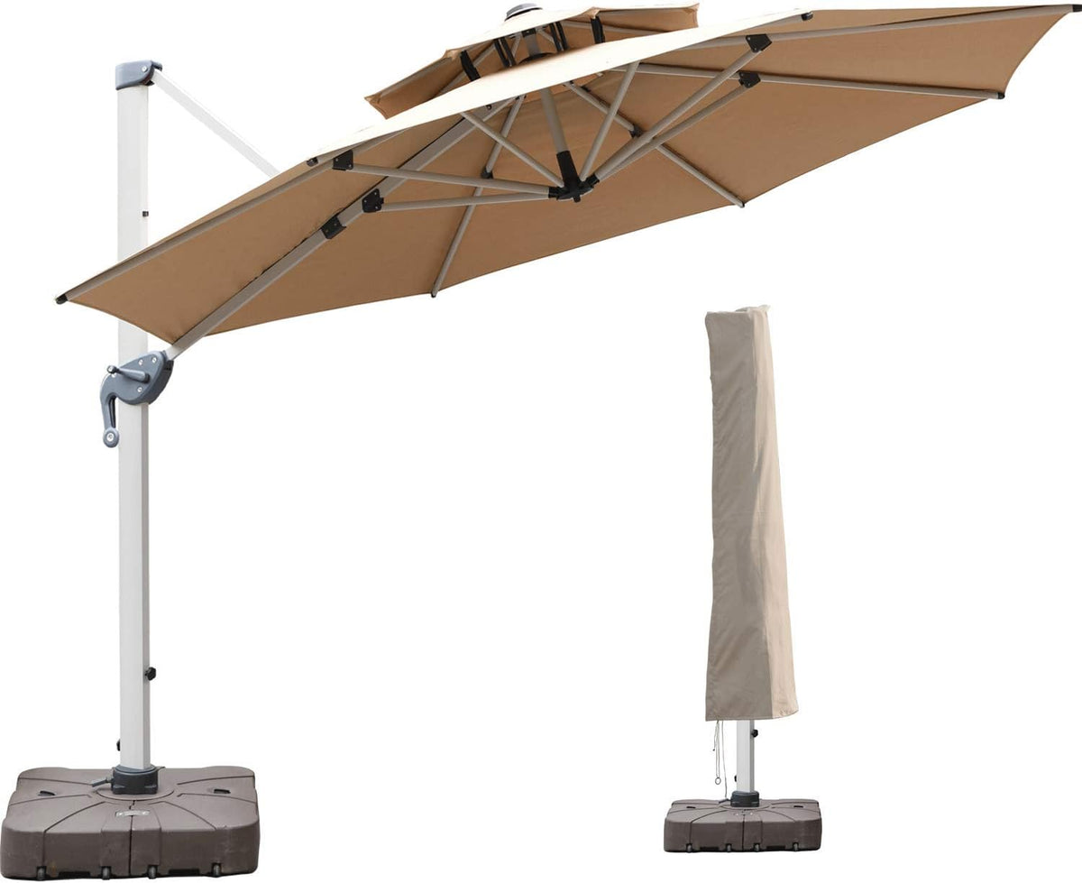 10 FT Blue Offset Cantilever Patio Umbrella Y732