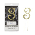 Gold Rhinestone Number 3 Cake Topper R7075