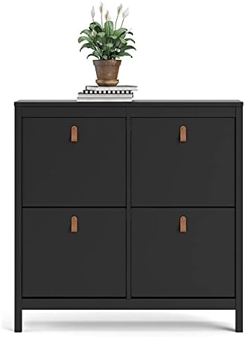 4 Drawer Black Matte Shoe Cabinet H157