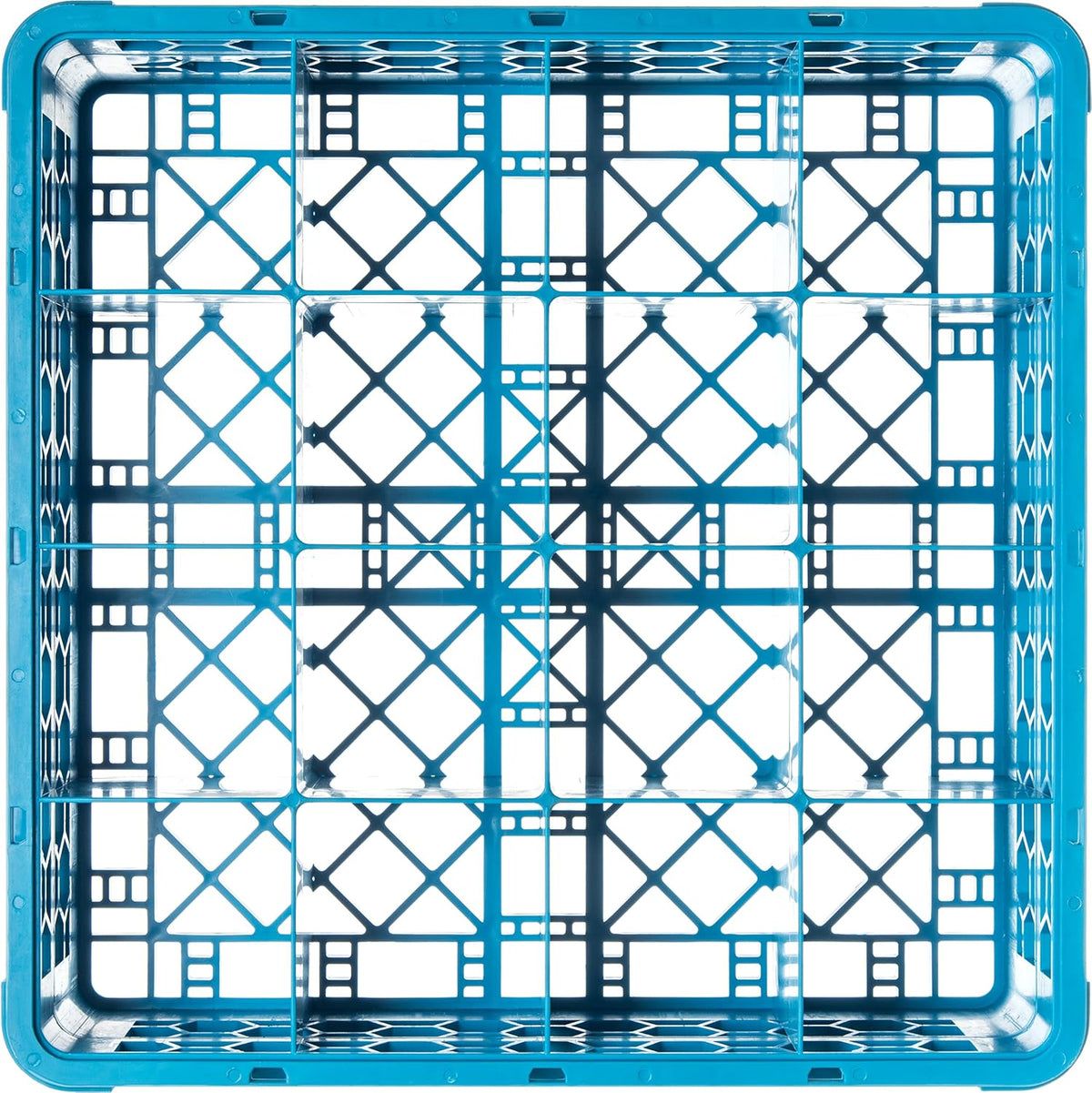 16 Compartment Glass Rack with 1 Extender, Blue (Pack of 4) T624