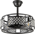 Black Caged Ceiling Fan with Lights K42745