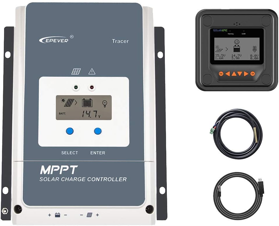 MPPT Solar Charge Controller 80A Negative Ground 200V with Remote Meter V5577