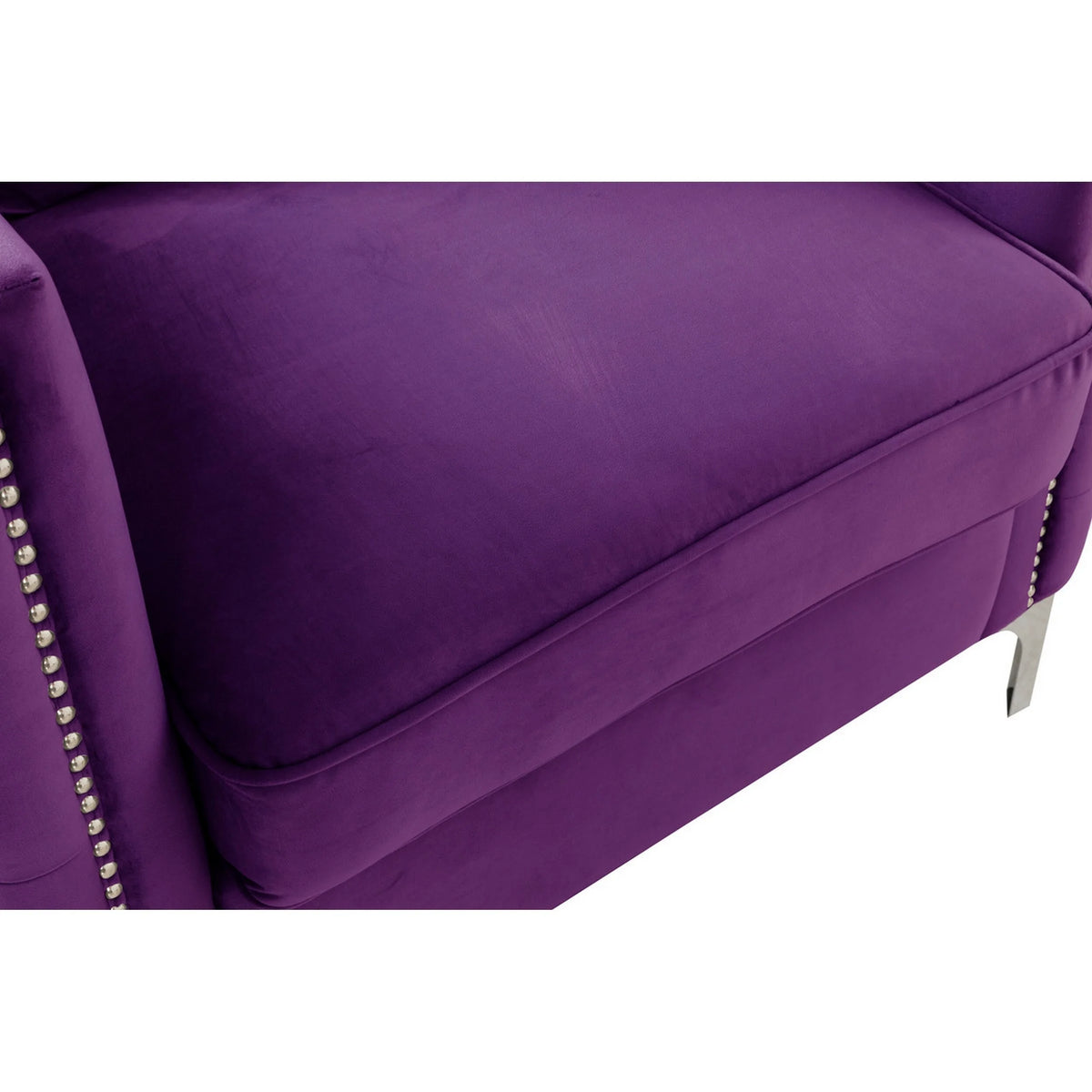 Purple Velvet Button Tufted Sofa S613