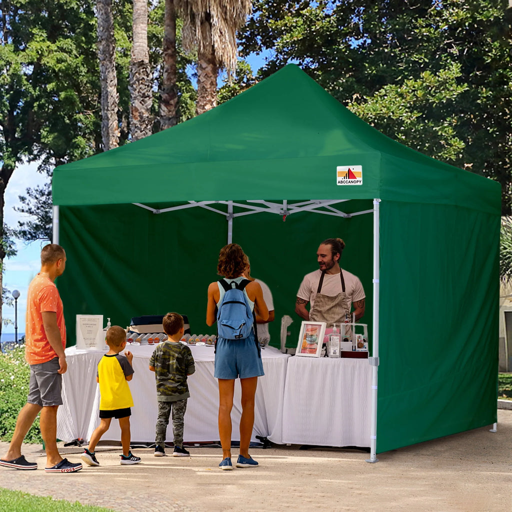 10 ft x 10 ft White Metal Pop-Up Canopy Tent with Walls Q561
