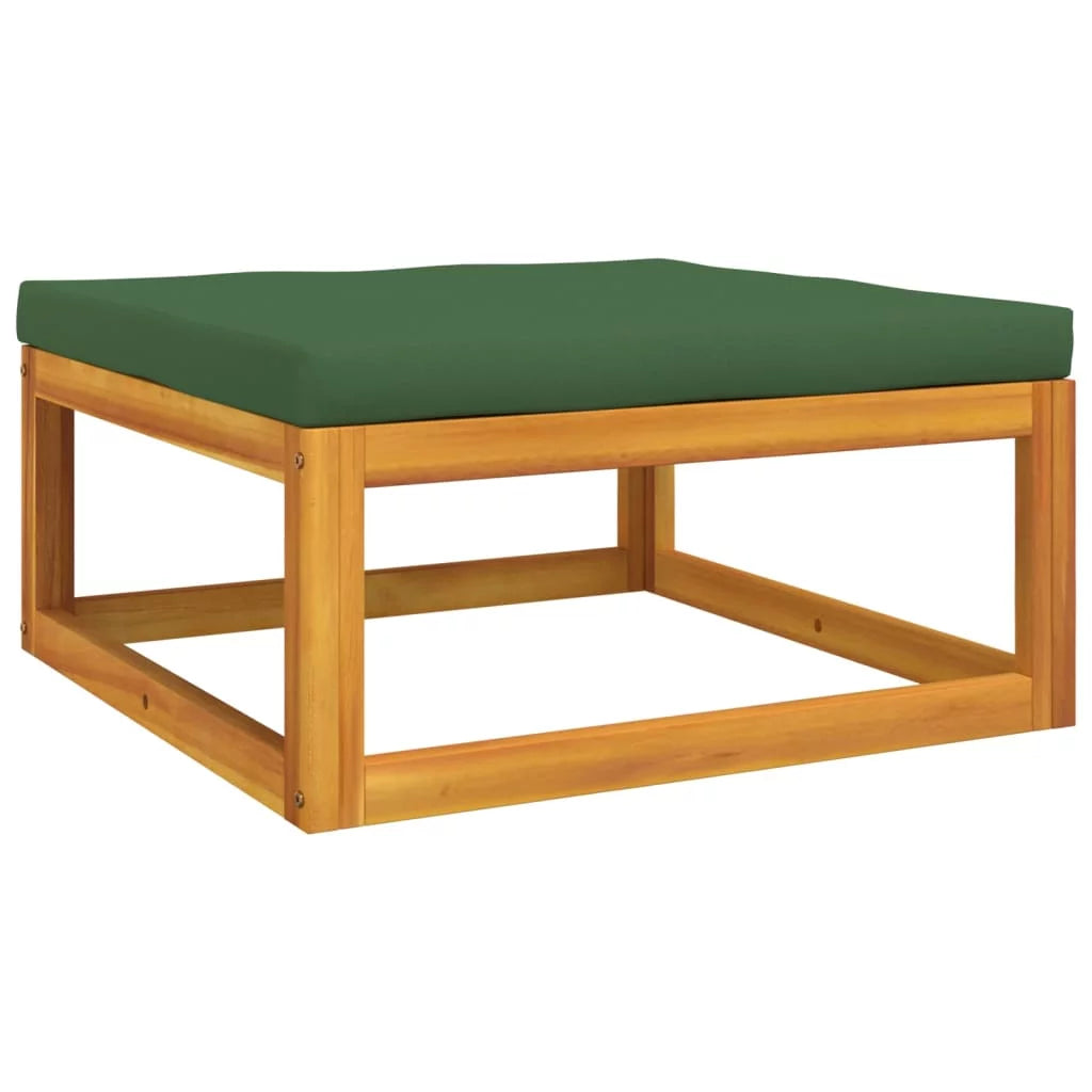 5 Piece Patio Set with Green Cushions Solid Wood I31152