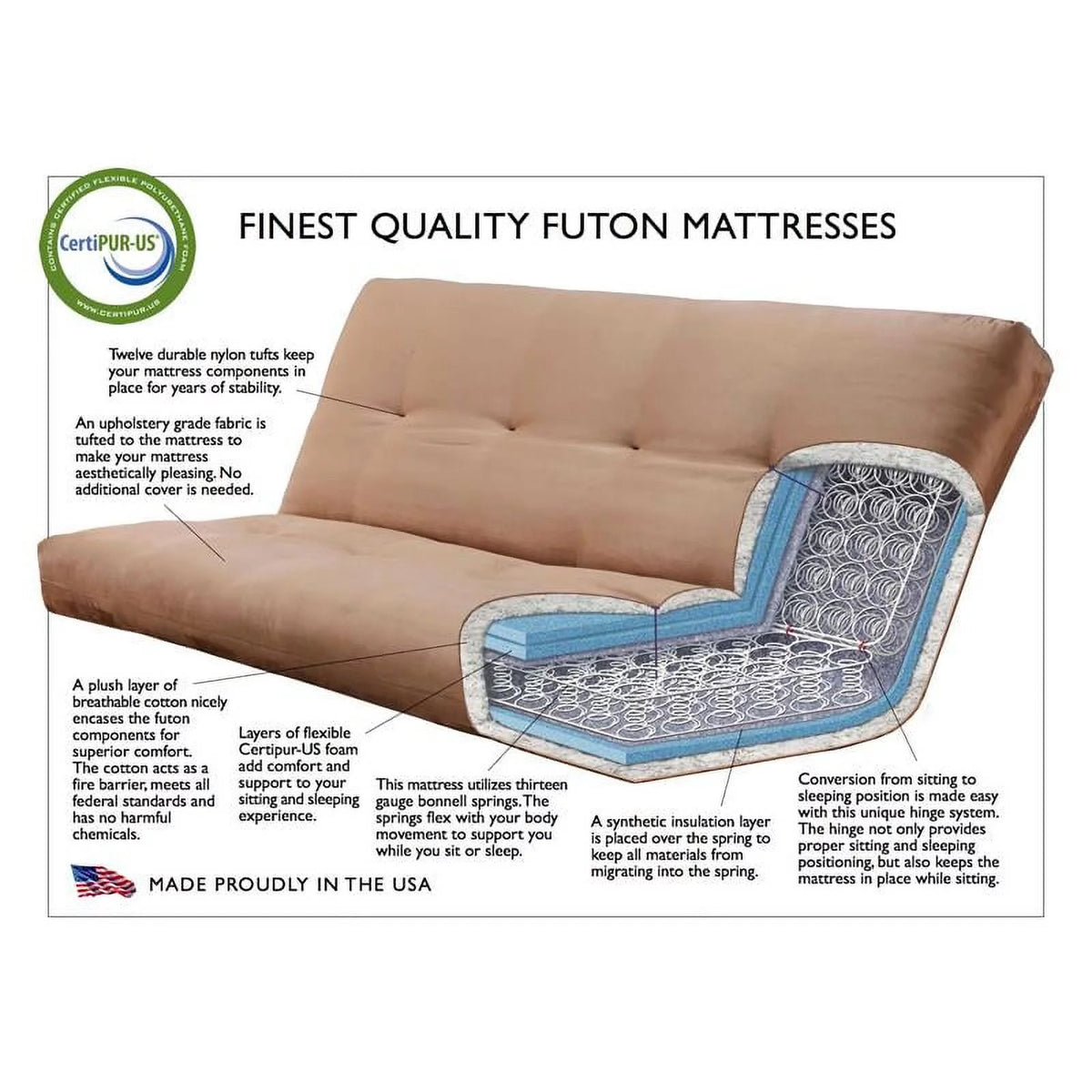 Queen Faux Leather Futon F301363