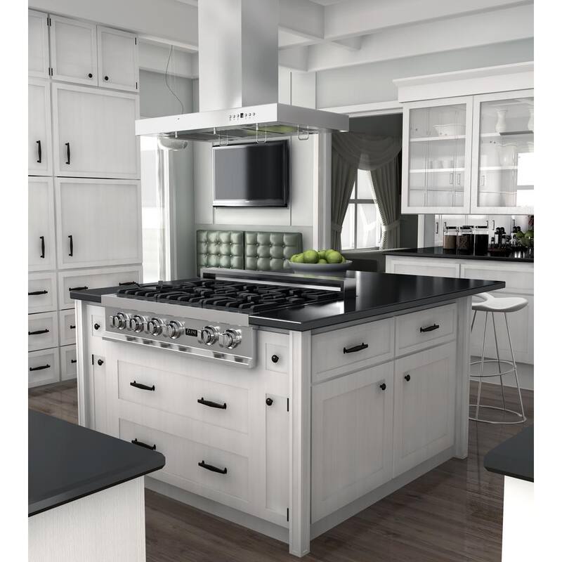 48 in. 400 CFM Convertible Island Mount Range Hood in Stainless Steel S4882