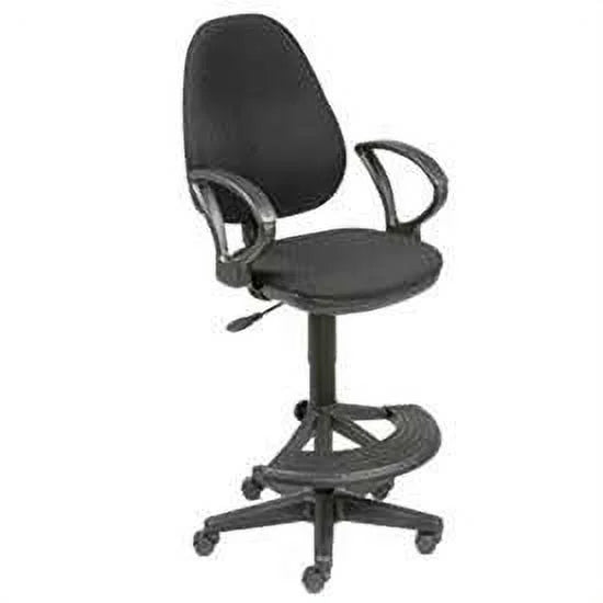 Black Fabric Ergo Stool with 180 Degree Footrest P542329