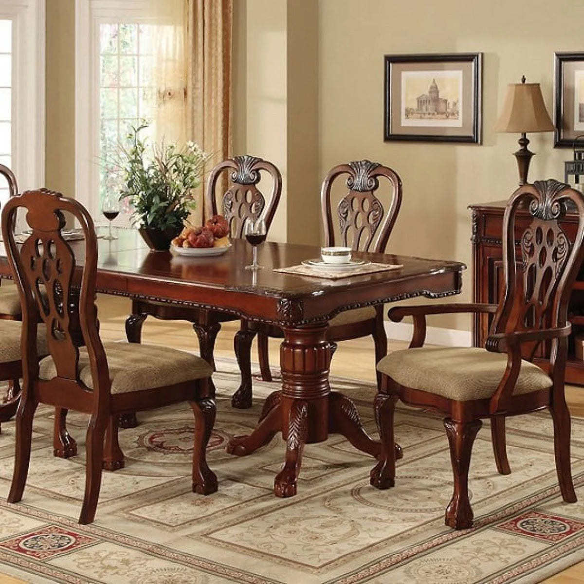 Dining Table with Double Pedestals D393851