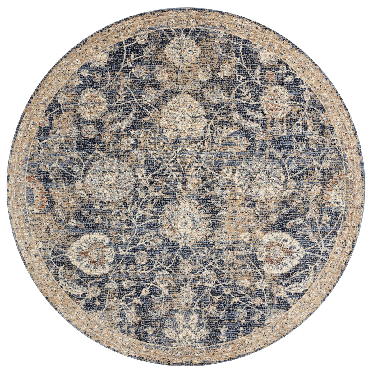 Blue Beige 7'10 x 7'10 Rug B4732