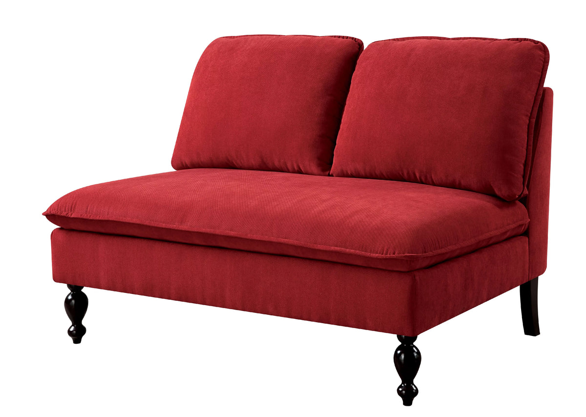 Red Contemporary Fabric Loveseat Z9936